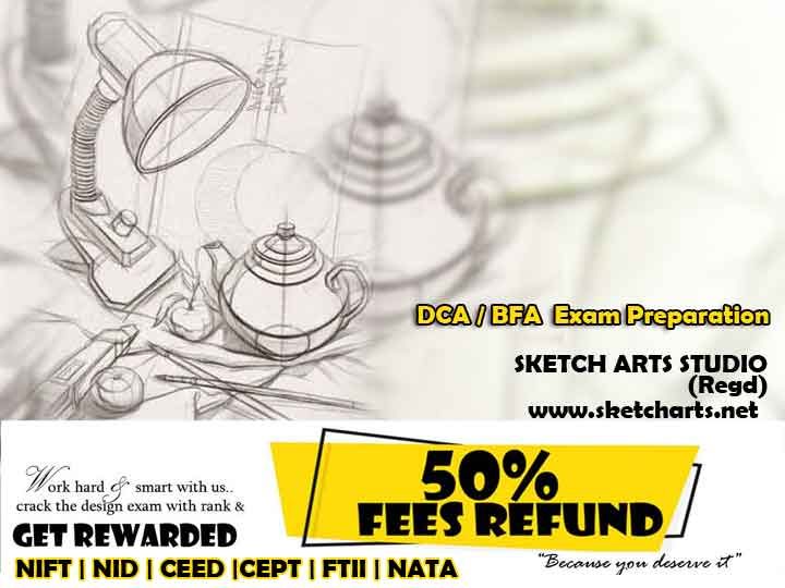 Bachelor of fine art entrance exam coaching classes in delhi